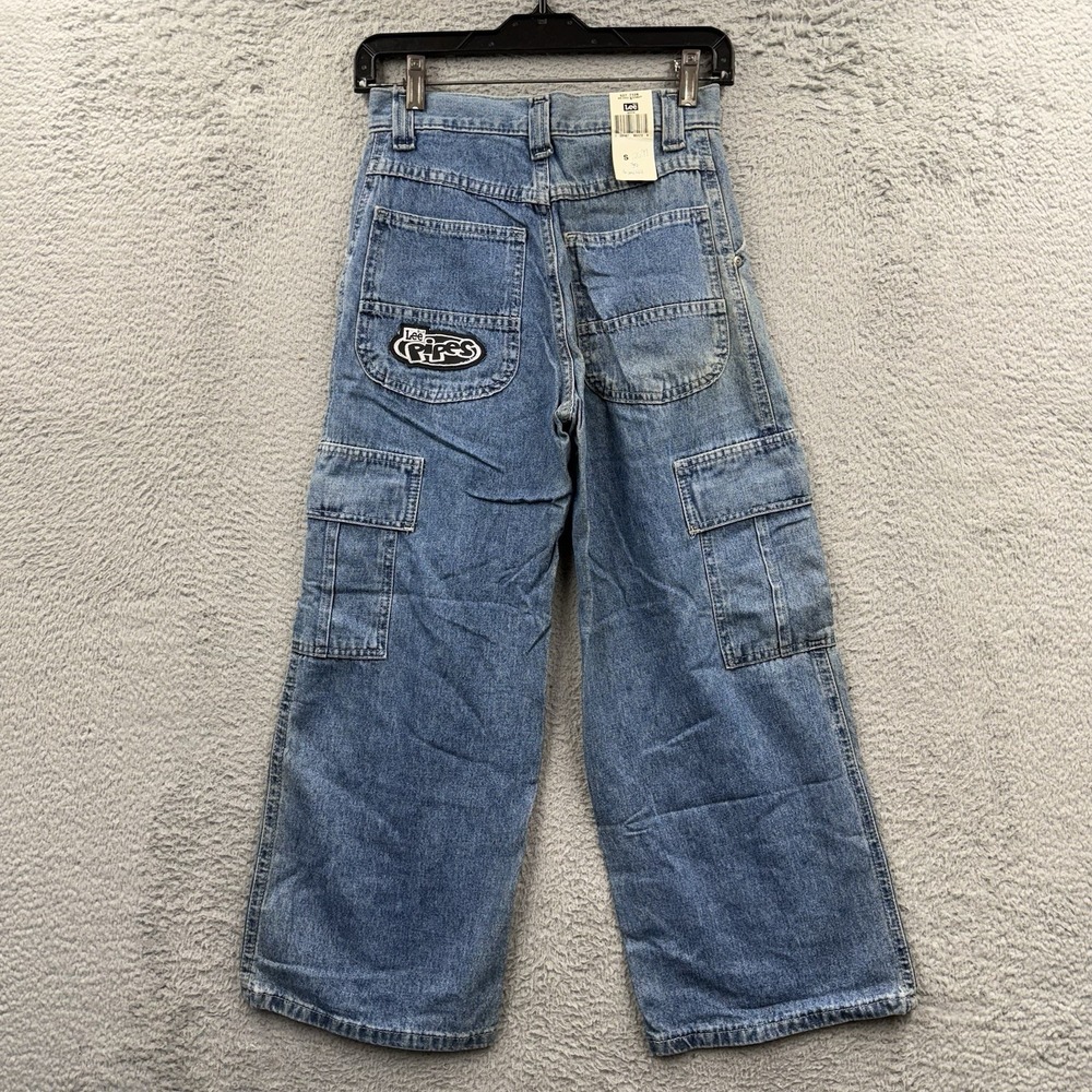 Vintage Lee Pipes Jeans Boys Size Small 25x24 Wide Leg Pockets Baggy Skater Y2K